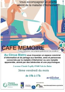 date et lieu du café mémoire de Vals sur un fond d'une main qui mélange sa tasse