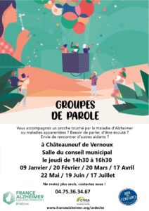 dates et horaires des groupes de paroles sur fond d'une montgolfière qui s'envole