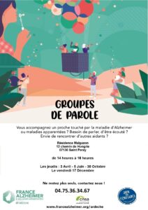 dates et horaires des groupes de paroles sur fond d'une montgolfière qui s'envole