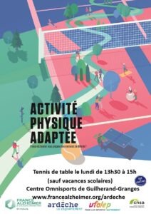 affiche de l'activité physique adaptée sur fond de terrain de sport