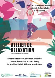 affiche de l'activité physique adaptée sur fond d'une silhouette en train de faire du yoga