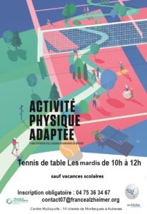 affiche de l'activité physique adaptée sur fond de terrain de sport