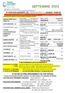 Programme des activités et évènements sur Aix en Provence en septembre