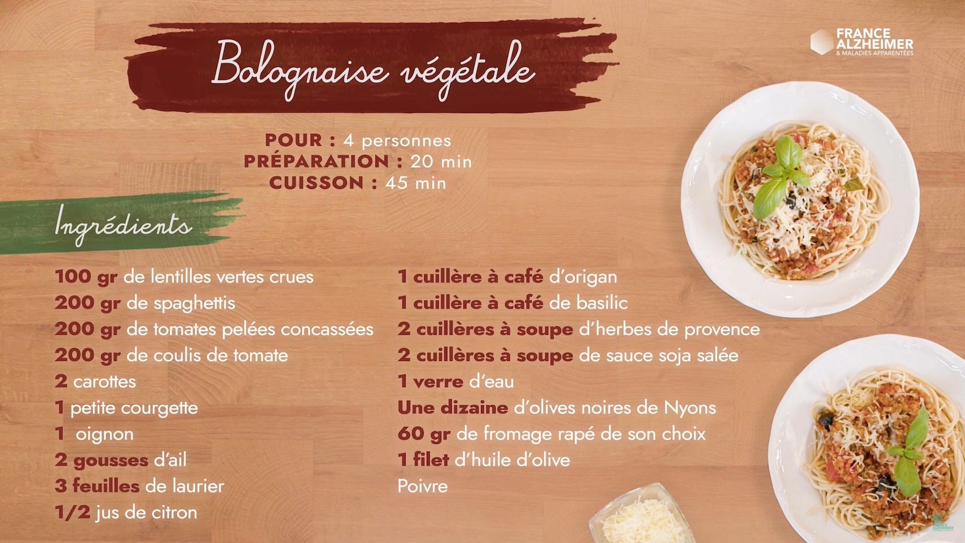 Recette Bolognaise végétale