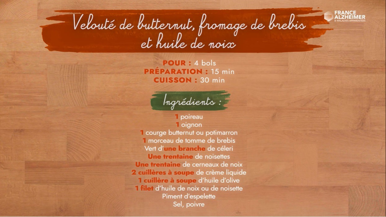 ingrédients velouté de butternut