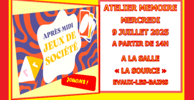 ATELIER MEMOIRE DU 9 JUILLET 2025