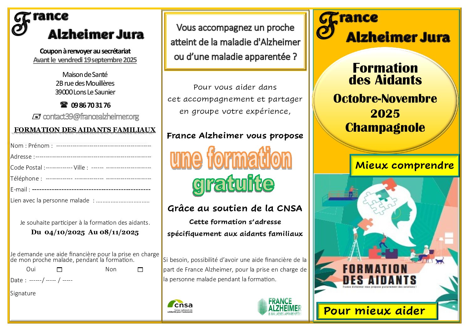 Nouvelle session – Formation des Aidants à Champagnole