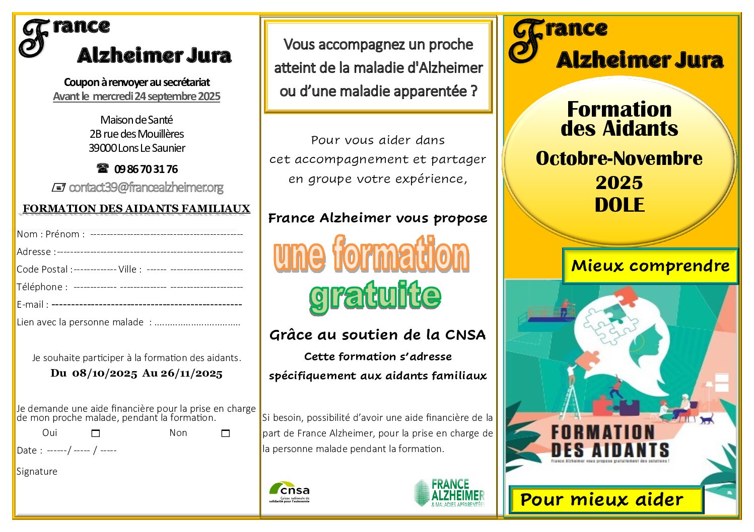 Nouvelle session – Formation des Aidants à Champagnole