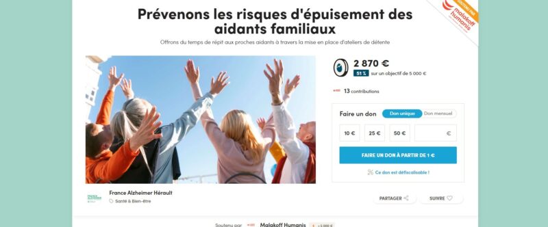 1ère campagne de bourse participative solidaire «Prévenons les risques d&rsquo;épuisement des aidants familiaux»