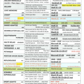 Programme des ateliers de Décembre