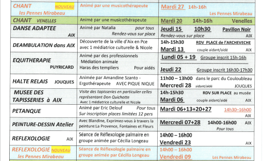 programme du mois de Mai 2025