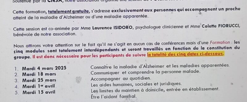 Formation des aidants